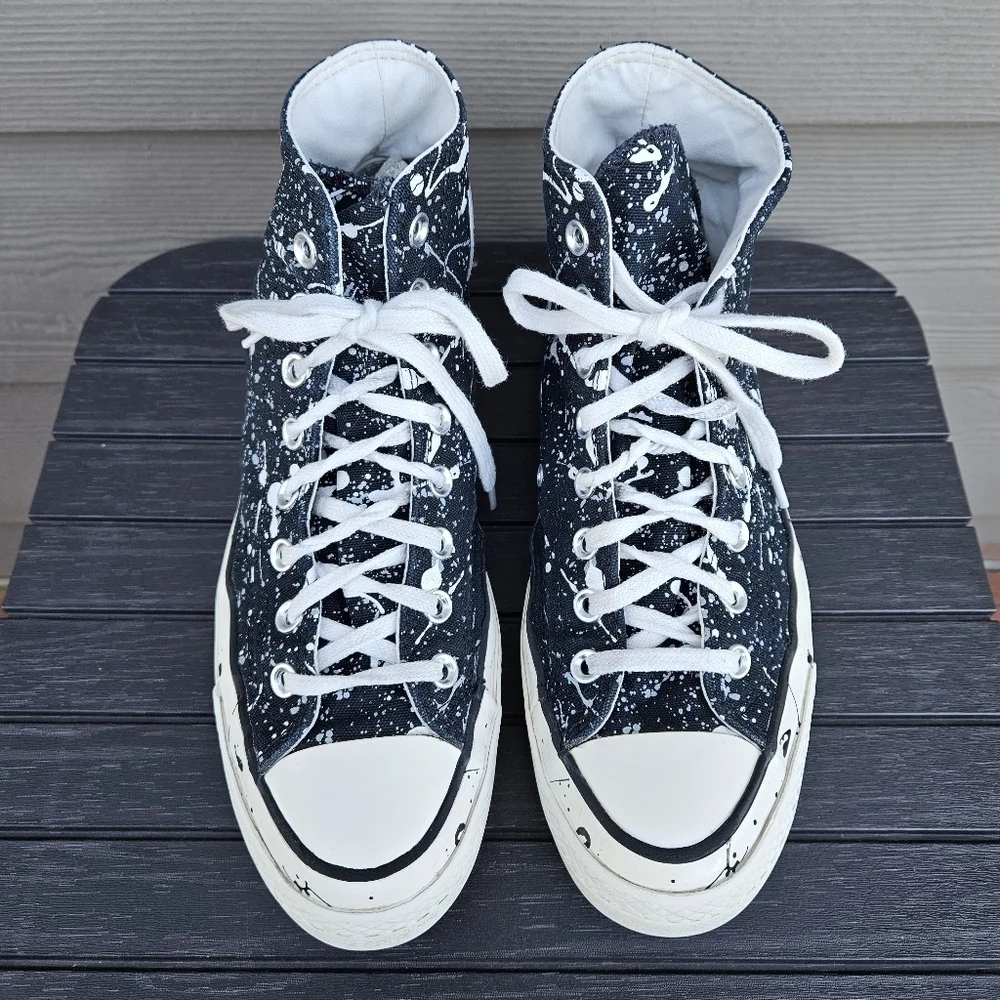 Converse Chuck 70 High Archive Paint Splatter x Black White 8.5 -10.5 Hi A01171C - Picture 3 of 16